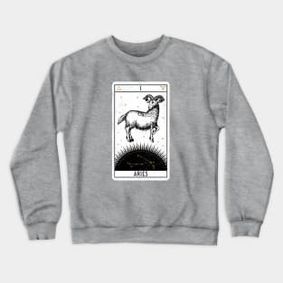 Aries Distressed Goth Tarot Zodiac Sign Crewneck Sweatshirt